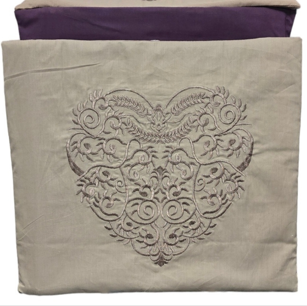 Cushion cover 100% cotton embroidered size 14x14 Light taupe color